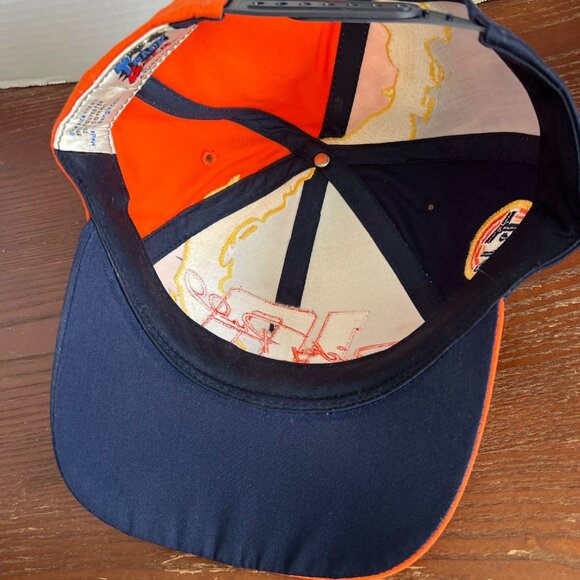 Vintage Ricky Rudd NASCAR #10 Track Gear Snapback Hat Orange & Navy X3 - Picture 4 of 5